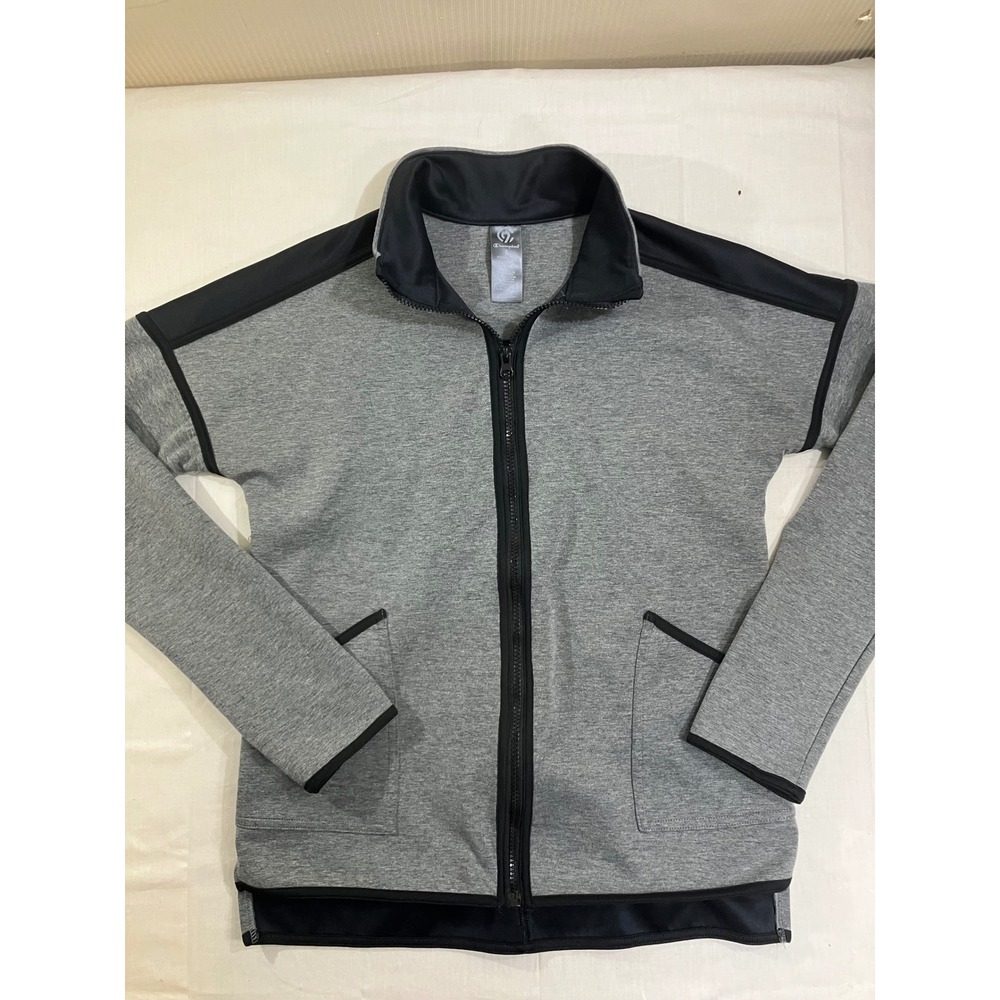 Champion Duo Dry Womens Small Gray‎ Black Full Zip Track Jacket K9703-QYZ